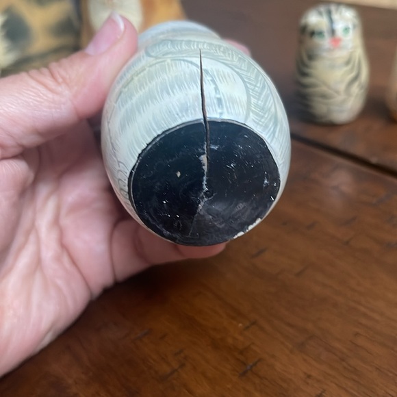 Set of Cat Nesting Dolls Vintage Wooden - Picture 3 of 4